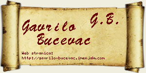 Gavrilo Bučevac vizit kartica